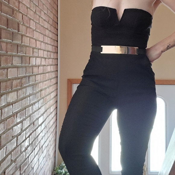 Material Girl Belted Pant Jumpsuit Black - Picture 3 of 14